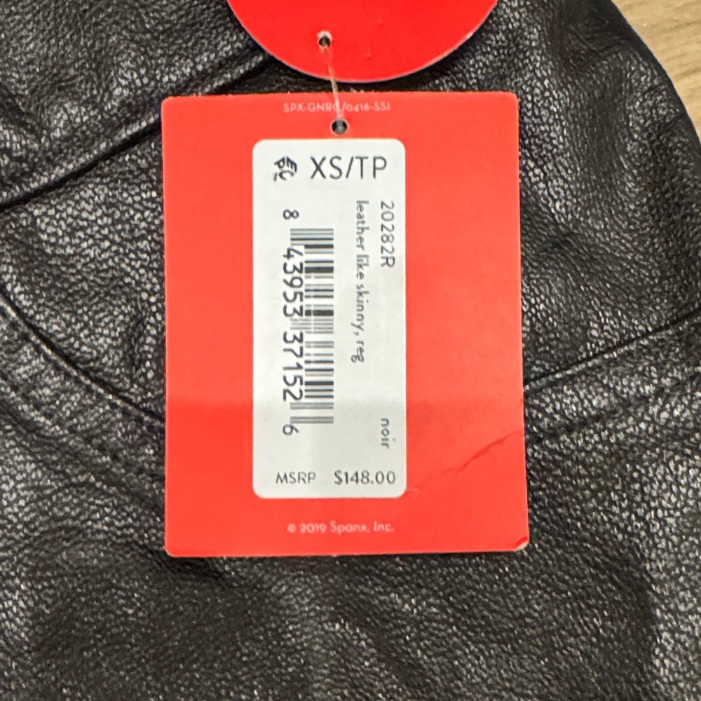 SPANX Black Faux Leather Pants size XS NWT - Picture 2 of 4